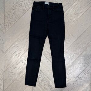 Frame Denim Black Skinny High-Rise Jeans